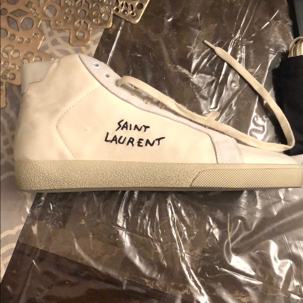 Saint Laurent Men’s White High Tops - Size 42 - Picture 2 of 4